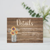 Rustikale Sonnenblumen Land Informationen Begleitkarte (Stehend Vorderseite)