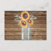 Rustikale Sonnenblumen Land Informationen Begleitkarte (Rückseite)