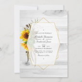 Rustikale Sonnenblumen Land Stall QR Code UAWG Wed Einladung (Vorderseite)