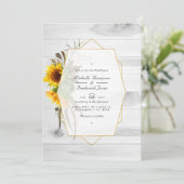 Rustikale Sonnenblumen Land Stall QR Code UAWG Wed Einladung (Stehend Vorderseite)