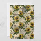 Rustikale Sonnenblumen-Länderbindungspartei Einladung (Rückseite)
