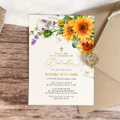 Rustikale Sonnenblumen & Lavander Dedication Einla Einladung