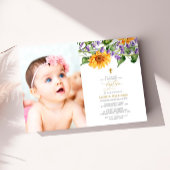 Rustikale Sonnenblumen & Lavander Foto Taufe Einladung