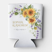Rustikale Sonnenblumen & Lavander-Hochzeit Dosenkühler (Vorderseite)