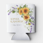Rustikale Sonnenblumen & Lavander-Hochzeit Dosenkühler (Rückseite)