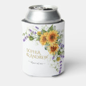 Rustikale Sonnenblumen & Lavander-Hochzeit Dosenkühler (Kanne Rückseite)