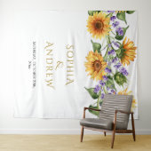 Rustikale Sonnenblumen & Lavander-Hochzeit Wandteppich (Beispiel (Horizontal))