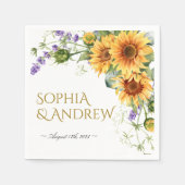 Rustikale Sonnenblumen & Lavander Wedding Napkins Serviette (Vorderseite)
