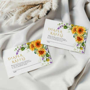 Rustikale Sonnenblumen & Lavander-Windschutzkarte  Begleitkarte