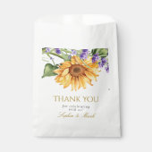 Rustikale Sonnenblumen & Lavendel Hochzeit Geschenktütchen (Vorderseite)
