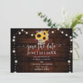 Rustikale Sonnenblumen Lavendel Weizen Barn Weddin Save The Date (Stehend Vorderseite)