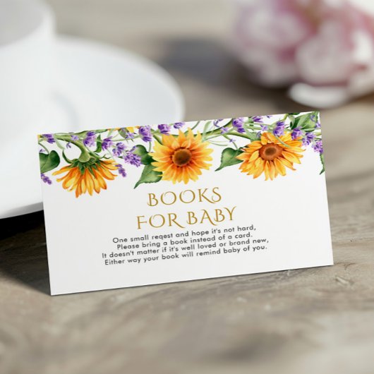 Rustikale Sonnenblumen & Lavendelbuch für die Kind Begleitkarte