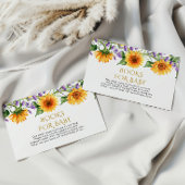 Rustikale Sonnenblumen & Lavendelbuch für die Kind Begleitkarte