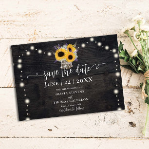 Rustikale Sonnenblumen Lavender Barn Wood Wedding Save The Date