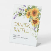 Rustikale Sonnenblumen & Lavender Diaper Raffle-Ze Sockelschild (Vorderseite)