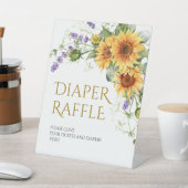 Rustikale Sonnenblumen & Lavender Diaper Raffle-Ze Sockelschild (In SItu)