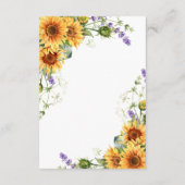 Rustikale Sonnenblumen & Lavender Empfang Cards Begleitkarte (Rückseite)