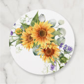 Rustikale Sonnenblumen & Lavender Gastgeschenk Hoc Geschenkanhänger (Rückseite)