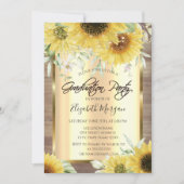 Rustikale Sonnenblumen, Licht, Abschluss aus Holz Einladung (Vorderseite)