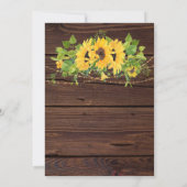 Rustikale Sonnenblumen Licht auf Christlichen Hoch Einladung (Rückseite)