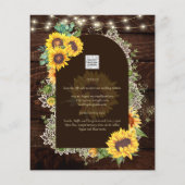 Rustikale Sonnenblumen Lichter Arch Sommer Hochzei (Rückseite)