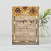 Rustikale Sonnenblumen, Lichter, Kosmetikstudio Einladung (Stehend Vorderseite)