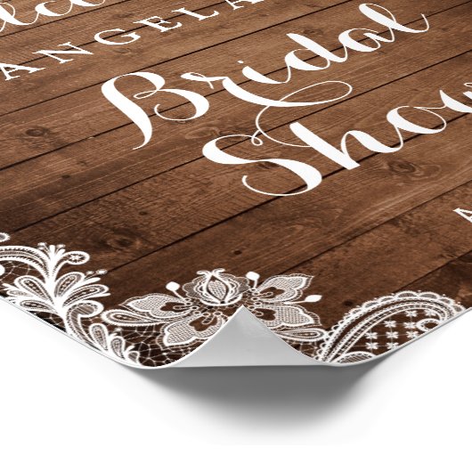 Rustikale Sonnenblumen, Lichter, Spitzen-Brautpart Poster (Ecke)