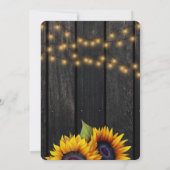 Rustikale Sonnenblumen Lichter Stallenholz Hochzei Einladung (Rückseite)