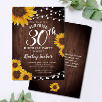 Rustikale Sonnenblumen & Lichter Überraschung 30.