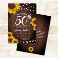Rustikale Sonnenblumen & Lichter Überraschung 50. 