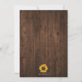 Rustikale Sonnenblumen Lichter verschoben Datum Ho Einladung (Rückseite)