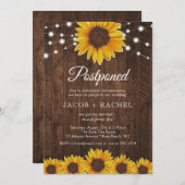 Rustikale Sonnenblumen Lichter verschoben Datum Ho Einladung (Vorne/Hinten)