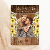 Rustikale Sonnenblumen-Lichterkette Foto Save-the- Save The Date