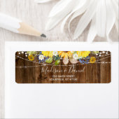Rustikale Sonnenblumen-Lichterkette Hochzeitsadres (Insitu)