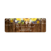 Rustikale Sonnenblumen-Lichterkette Hochzeitsadres (Vorne)