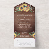 Rustikale Sonnenblumen Lights Eukalyptus Hochzeit  All In One Einladung (Innen Boden)