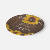 Rustikale Sonnenblumen & Lights Foto Graduation Pa Pappteller (Schrägansicht)