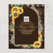 Rustikale Sonnenblumen Lights Lace Arch Wedding Flyer (Hinten)