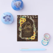 Rustikale Sonnenblumen Lights Lace Arch Wedding Flyer (Einzeln)