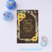 Rustikale Sonnenblumen Lights Lace Arch Wedding Flyer (Einzeln)