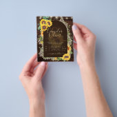 Rustikale Sonnenblumen Lights Lace Arch Wedding Flyer (Gruppe)