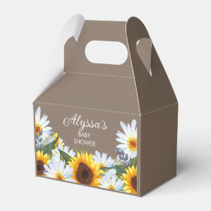 Rustikale Sonnenblumen Margeriten Gelb Braun Baby  Geschenkschachtel