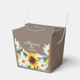 Rustikale Sonnenblumen Margeriten Gelb Braun Baby  Geschenkschachtel