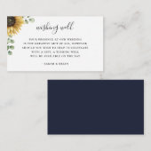 Rustikale Sonnenblumen-Marine Hochzeit wünschend g Begleitkarte (Vorne/Hinten)