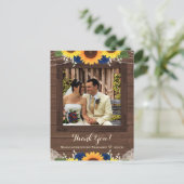 Rustikale Sonnenblumen Marine Rose Hochzeit Vielen Postkarte (Stehend Vorderseite)