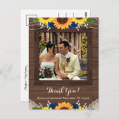 Rustikale Sonnenblumen Marine Rose Hochzeit Vielen Postkarte (Vorne/Hinten)