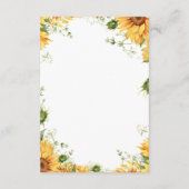Rustikale Sonnenblumen-Mason-Glas-Bogen-Hochzeitsd Begleitkarte (Rückseite)