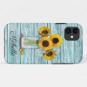 Rustikale Sonnenblumen-Mason-Jar Case-Mate iPhone Hülle (Rückseite (Horizontal))