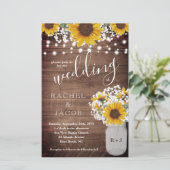 Rustikale Sonnenblumen Mason Jar Lights Budget Hoc (Stehend Vorderseite)