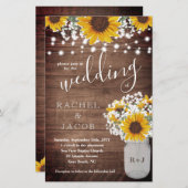 Rustikale Sonnenblumen Mason Jar Lights Budget Hoc (Vorne/Hinten)